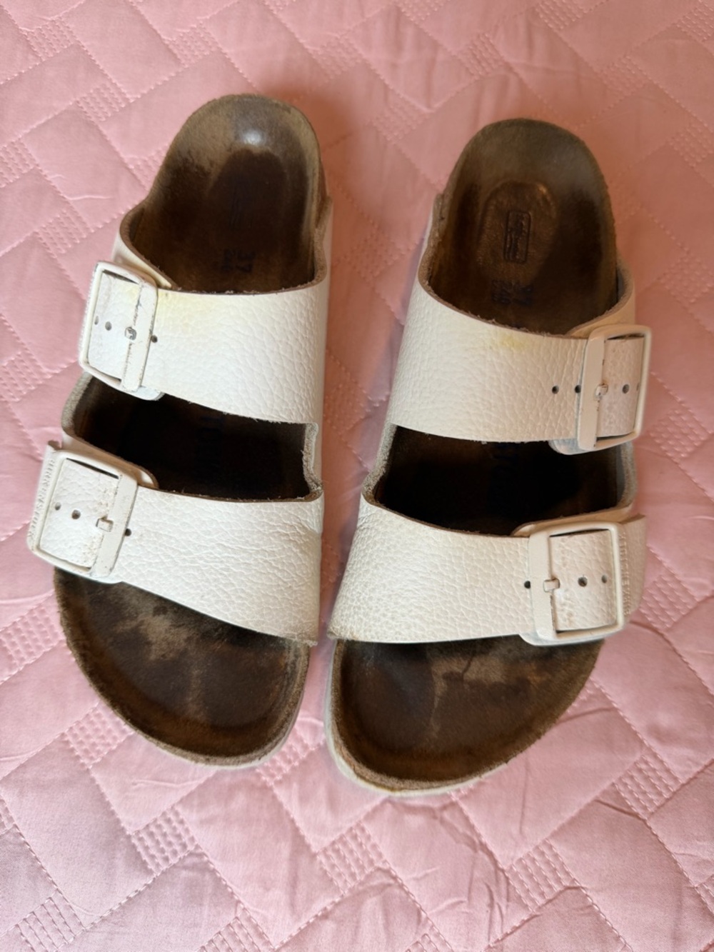 Birkenstock White Double-Buckle Comfort Sandals